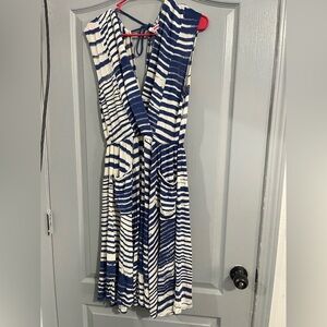 Anthropologie Tracy Reese Navy and White Patterned Dress size S